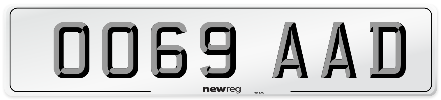 OO69 AAD Number Plate from New Reg
